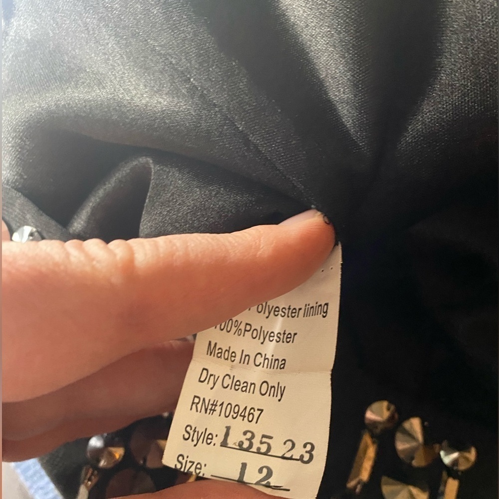 Jolene Party Dress Black Cocktail Night Out Metal Beaded Mini Dress Sz 12 - Picture 10 of 10